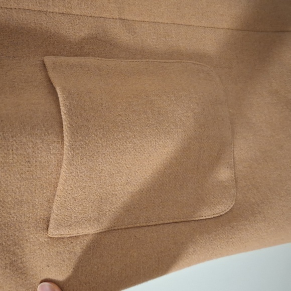 M&S Women's Classic Camel Wool Funnel-neck Overcoat (Size EU 42; US 10-12/L) - Picture 6 of 10